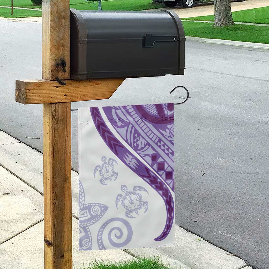 Purple Polynesian Tribal Turtle Floral Pattern Garden Flag LT05 - Polynesian Pride