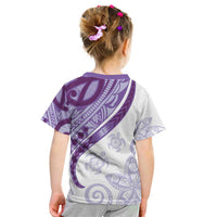 Purple Polynesian Tribal Turtle Floral Pattern Kid T Shirt LT05 - Polynesian Pride