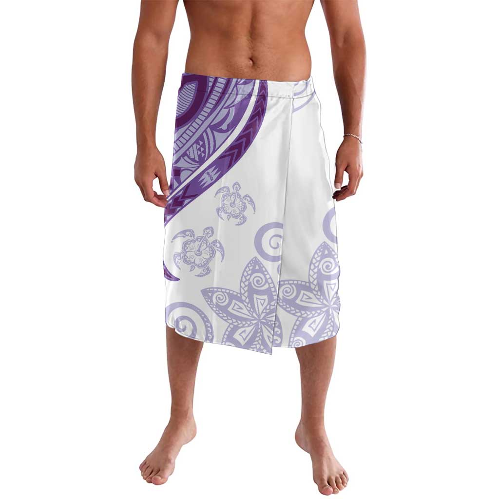 Purple Polynesian Tribal Turtle Floral Pattern Lavalava