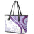 Purple Polynesian Tribal Turtle Floral Pattern Leather Tote Bag