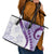 Purple Polynesian Tribal Turtle Floral Pattern Leather Tote Bag