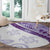 Purple Polynesian Tribal Turtle Floral Pattern Round Carpet