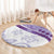 Purple Polynesian Tribal Turtle Floral Pattern Round Carpet