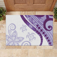 Purple Polynesian Tribal Turtle Floral Pattern Rubber Doormat LT05 Purple - Polynesian Pride