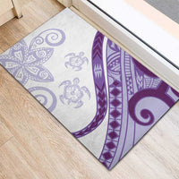 Purple Polynesian Tribal Turtle Floral Pattern Rubber Doormat LT05 - Polynesian Pride
