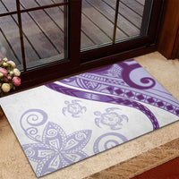 Purple Polynesian Tribal Turtle Floral Pattern Rubber Doormat LT05 - Polynesian Pride