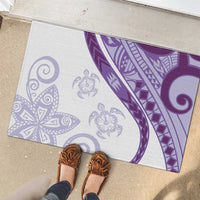 Purple Polynesian Tribal Turtle Floral Pattern Rubber Doormat LT05 - Polynesian Pride