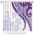 Purple Polynesian Tribal Turtle Floral Pattern Shower Curtain