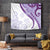 Purple Polynesian Tribal Turtle Floral Pattern Tapestry