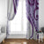 Purple Polynesian Tribal Turtle Floral Pattern Window Curtain