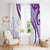 Purple Polynesian Tribal Turtle Floral Pattern Window Curtain