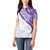 Purple Polynesian Tribal Turtle Floral Pattern Women Polo Shirt