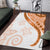 Orange Polynesian Tribal Turtle Floral Pattern Area Rug