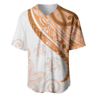 Orange Polynesian Tribal Turtle Floral Pattern Baseball Jersey LT05 Orange - Polynesian Pride