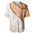 Orange Polynesian Tribal Turtle Floral Pattern Baseball Jersey