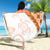 Orange Polynesian Tribal Turtle Floral Pattern Beach Blanket