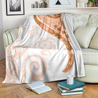 Orange Polynesian Tribal Turtle Floral Pattern Blanket