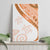 Orange Polynesian Tribal Turtle Floral Pattern Canvas Wall Art