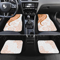 Orange Polynesian Tribal Turtle Floral Pattern Car Mats LT05 Set 4pcs Orange - Polynesian Pride