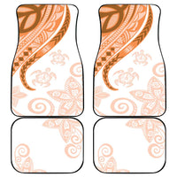 Orange Polynesian Tribal Turtle Floral Pattern Car Mats LT05 - Polynesian Pride
