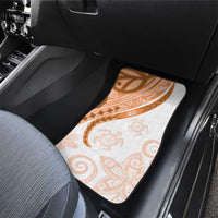 Orange Polynesian Tribal Turtle Floral Pattern Car Mats LT05 - Polynesian Pride