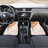 Orange Polynesian Tribal Turtle Floral Pattern Car Mats LT05 Set 2pcs - Front Orange - Polynesian Pride