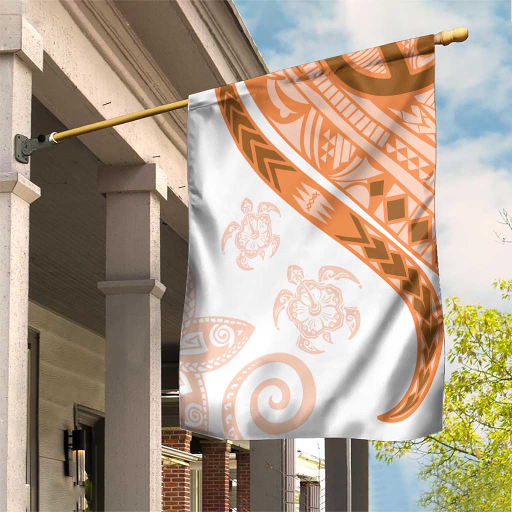 Orange Polynesian Tribal Turtle Floral Pattern Garden Flag LT05 House Flag Orange - Polynesian Pride