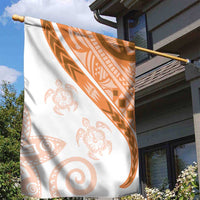 Orange Polynesian Tribal Turtle Floral Pattern Garden Flag LT05 - Polynesian Pride