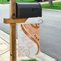 Orange Polynesian Tribal Turtle Floral Pattern Garden Flag LT05 - Polynesian Pride