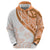 Orange Polynesian Tribal Turtle Floral Pattern Hoodie