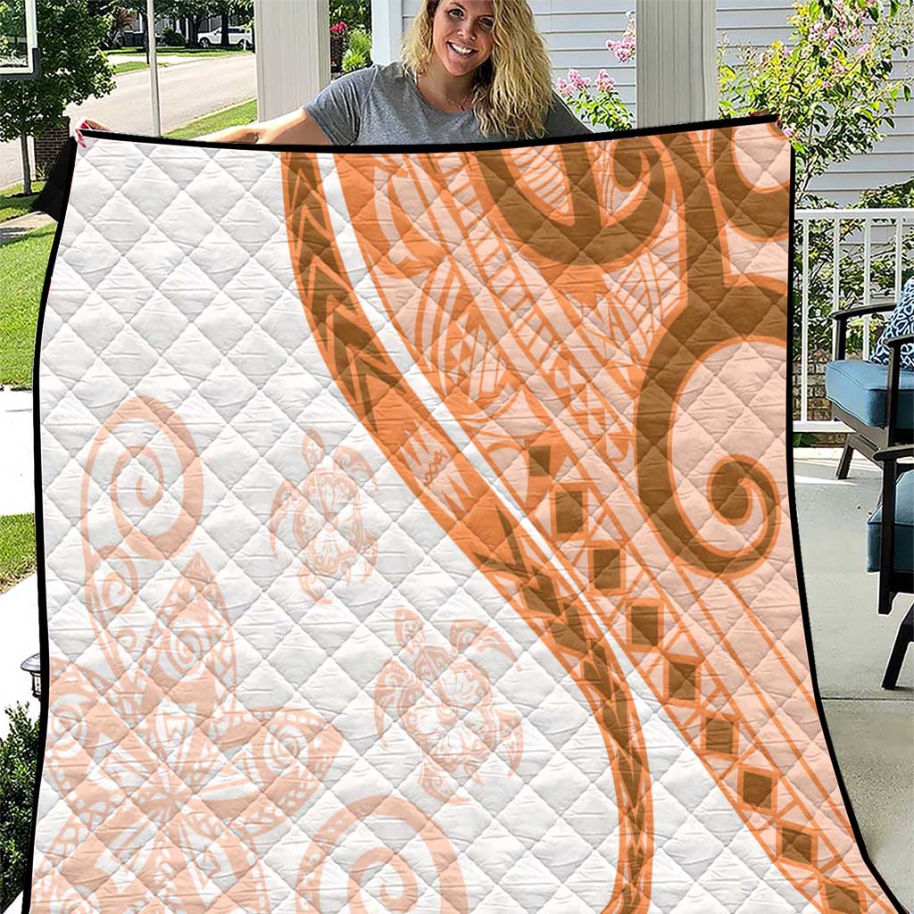 Orange Polynesian Tribal Turtle Floral Pattern Quilt LT05 Orange - Polynesian Pride