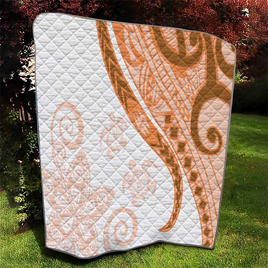 Orange Polynesian Tribal Turtle Floral Pattern Quilt LT05 - Polynesian Pride