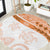 Orange Polynesian Tribal Turtle Floral Pattern Round Carpet