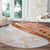 Orange Polynesian Tribal Turtle Floral Pattern Round Carpet