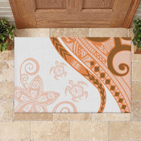 Orange Polynesian Tribal Turtle Floral Pattern Rubber Doormat LT05 Orange - Polynesian Pride