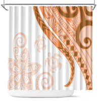 Orange Polynesian Tribal Turtle Floral Pattern Shower Curtain LT05 Orange - Polynesian Pride