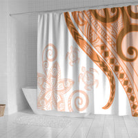 Orange Polynesian Tribal Turtle Floral Pattern Shower Curtain LT05 - Polynesian Pride