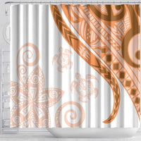 Orange Polynesian Tribal Turtle Floral Pattern Shower Curtain LT05 - Polynesian Pride