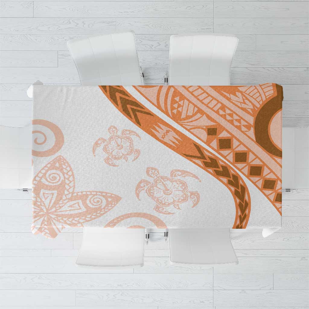 Orange Polynesian Tribal Turtle Floral Pattern Tablecloth LT05 Orange - Polynesian Pride