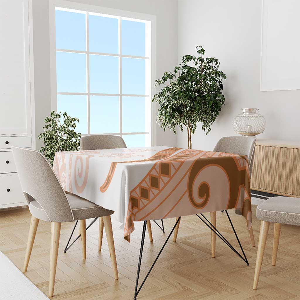 Orange Polynesian Tribal Turtle Floral Pattern Tablecloth LT05 - Polynesian Pride