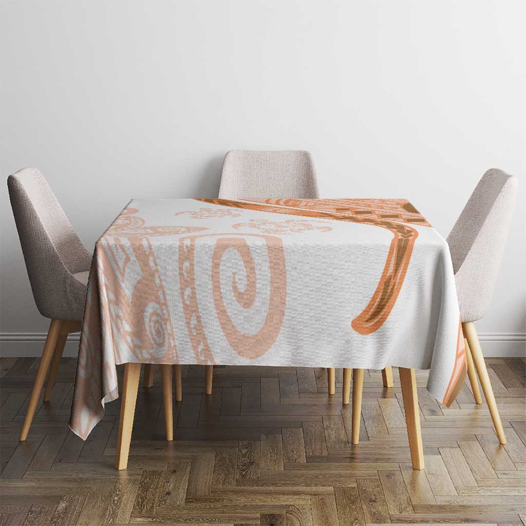Orange Polynesian Tribal Turtle Floral Pattern Tablecloth LT05 - Polynesian Pride