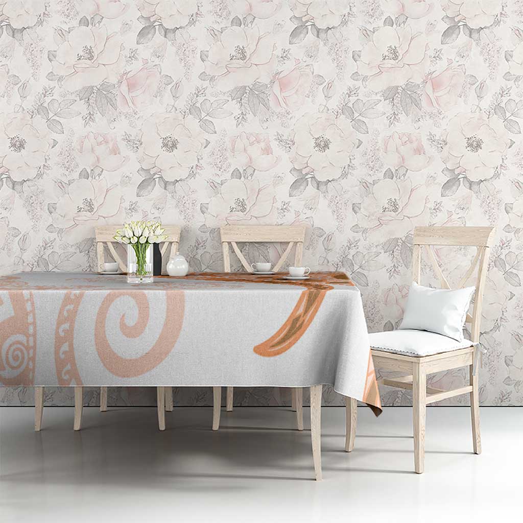 Orange Polynesian Tribal Turtle Floral Pattern Tablecloth LT05 - Polynesian Pride