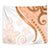 Orange Polynesian Tribal Turtle Floral Pattern Tapestry