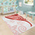 Coral Red Polynesian Tribal Turtle Floral Pattern Area Rug