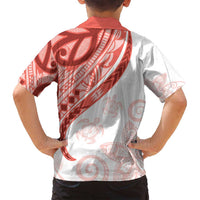 Coral Red Polynesian Tribal Turtle Floral Pattern Family Matching Puletasi and Hawaiian Shirt LT05 - Polynesian Pride