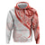 Coral Red Polynesian Tribal Turtle Floral Pattern Hoodie