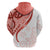 Coral Red Polynesian Tribal Turtle Floral Pattern Hoodie