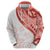 Coral Red Polynesian Tribal Turtle Floral Pattern Hoodie