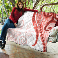 Coral Red Polynesian Tribal Turtle Floral Pattern Quilt LT05 - Polynesian Pride