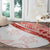 Coral Red Polynesian Tribal Turtle Floral Pattern Round Carpet